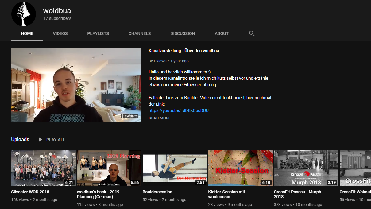 YouTube Kanal – "woidbua"